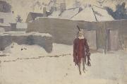 John Singer Sargent Mannikin in the Snow oil painting artist